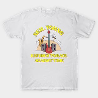 Neil Young singer legenda T shirt yellow T-Shirt